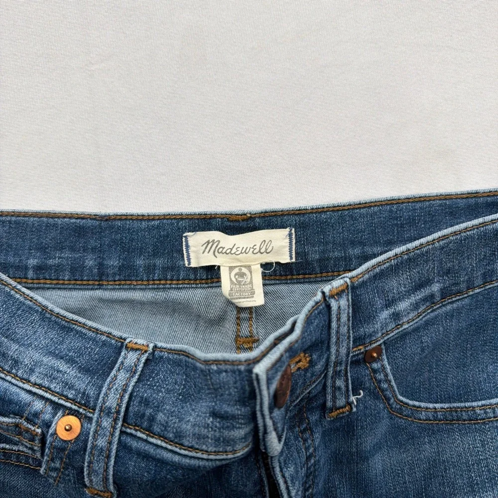 Madewell Jeans Stovepipe High Rise Straight Leg Blue Denim Womens 27